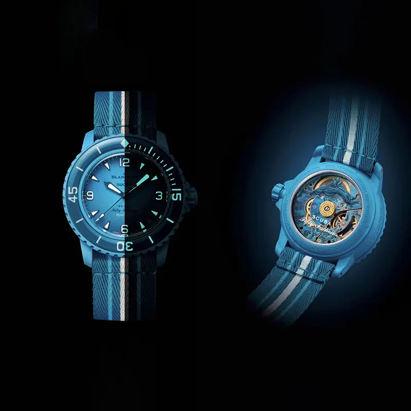 Blancpain x Swatch Fifty Fathoms “Blue Lagoon Sistem51” Men’s Watch- S035L400